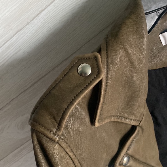 IRO Han leather Moto jacket 36 khaki - Picture 12 of 12